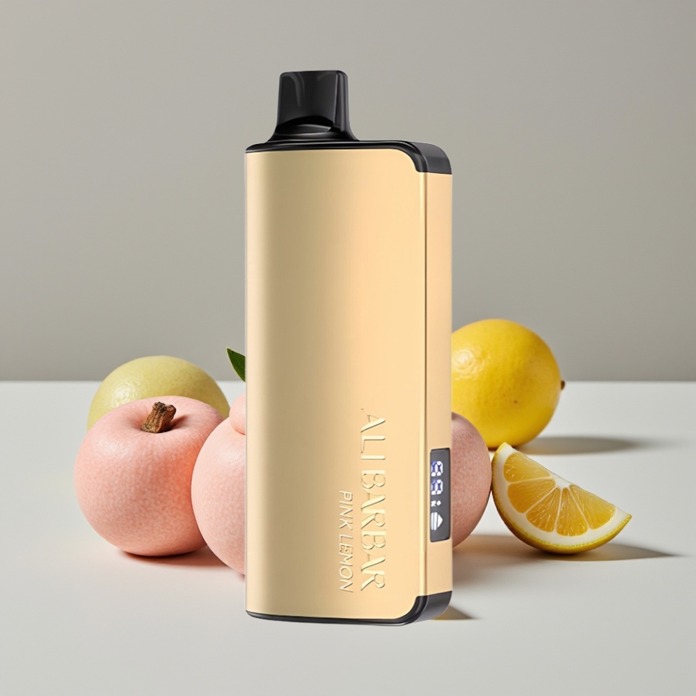 Alibarbar Ingot 9000 Puffs 22ml Limón Rosa LED Pantalla Desechable