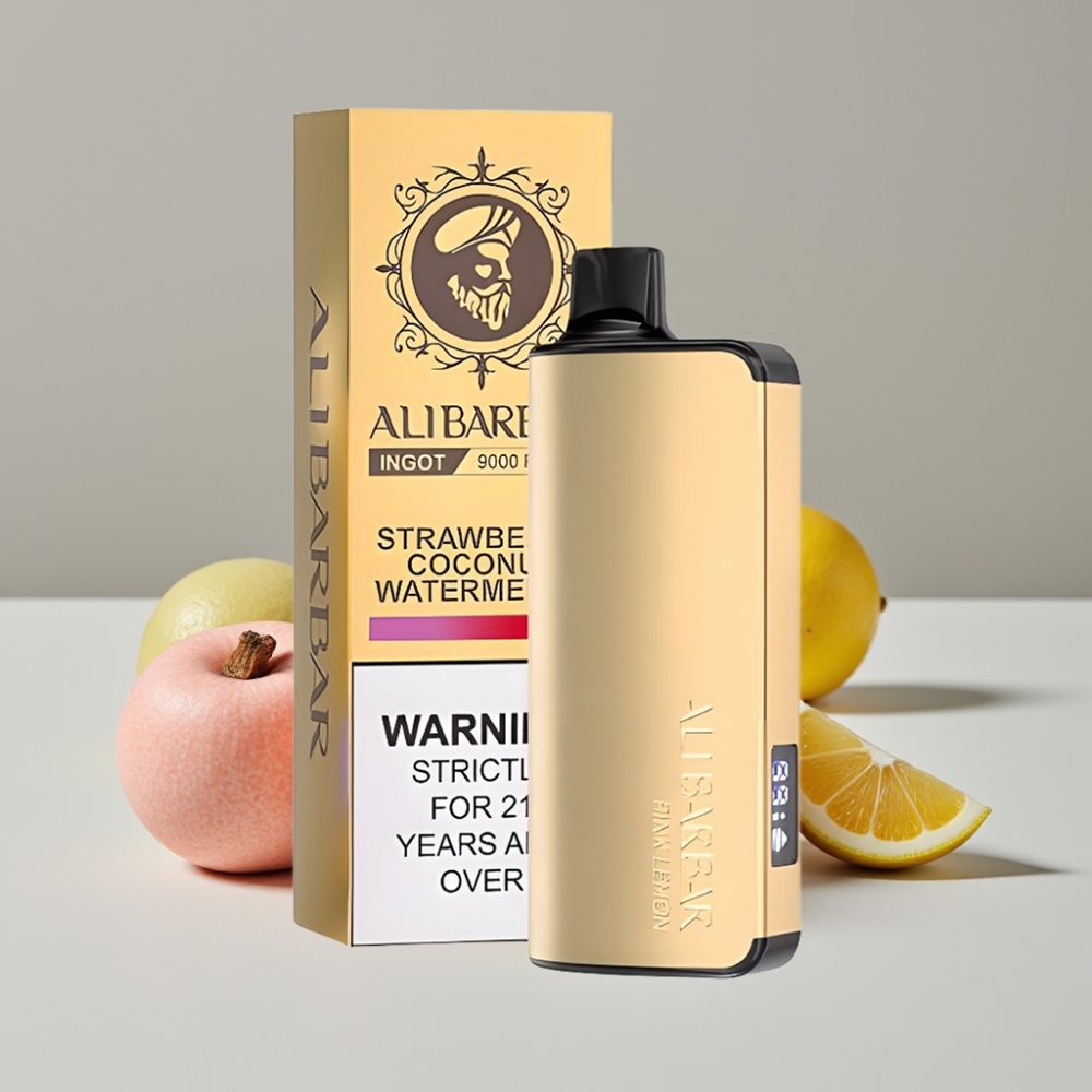 Alibarbar Ingot 9000 Puffs 22ml Limón Rosa LED Pantalla Desechable