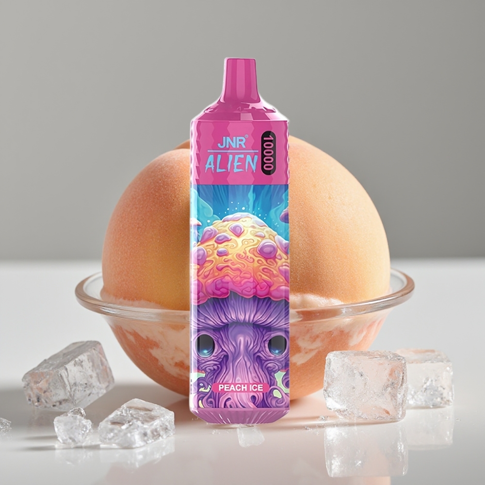 JNR Alien 10000 Puffs Melocotón Helado 850mAh Tipo-C LED RGB