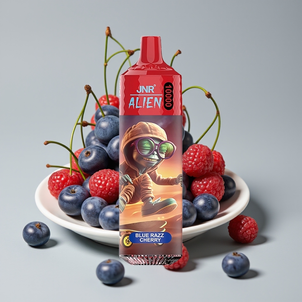 JNR Alien 10000 Puffs Vape Desechable 850mAh Tipo-C Luz RGB Cereza Arándano Azul