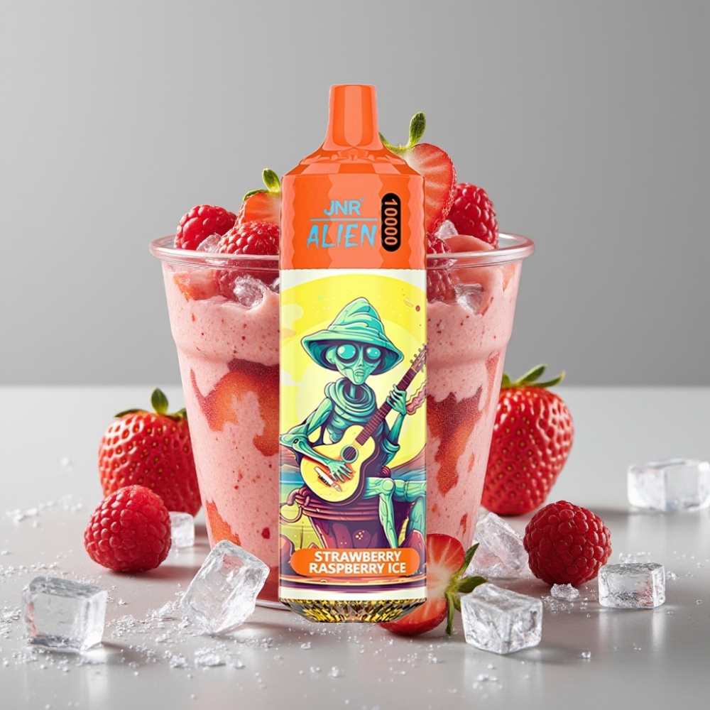 JNR Alien 10000 Puffs Vape Desechable Fresa Frambuesa Hielo 850mAh RGB Tipo-C