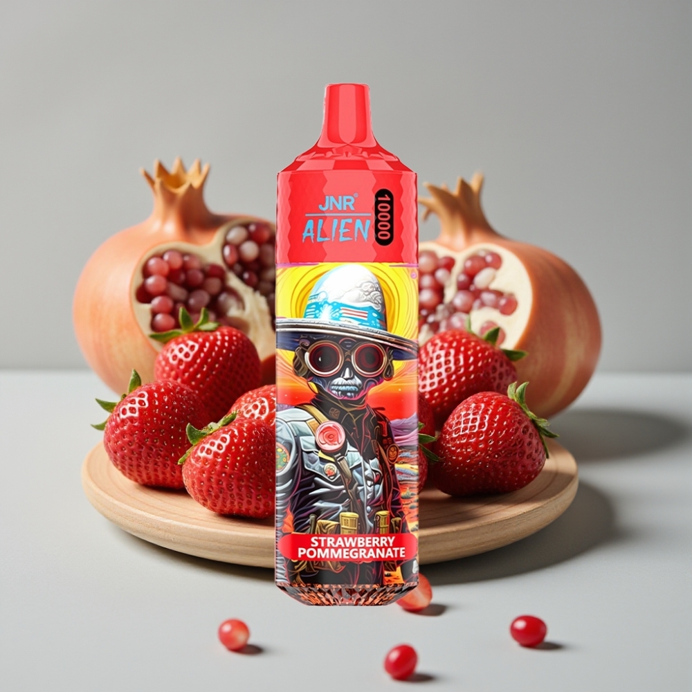 JNR Alien 10000 Puffs Vape Desechable Fresa Granada 850mAh Tipo-C RGB