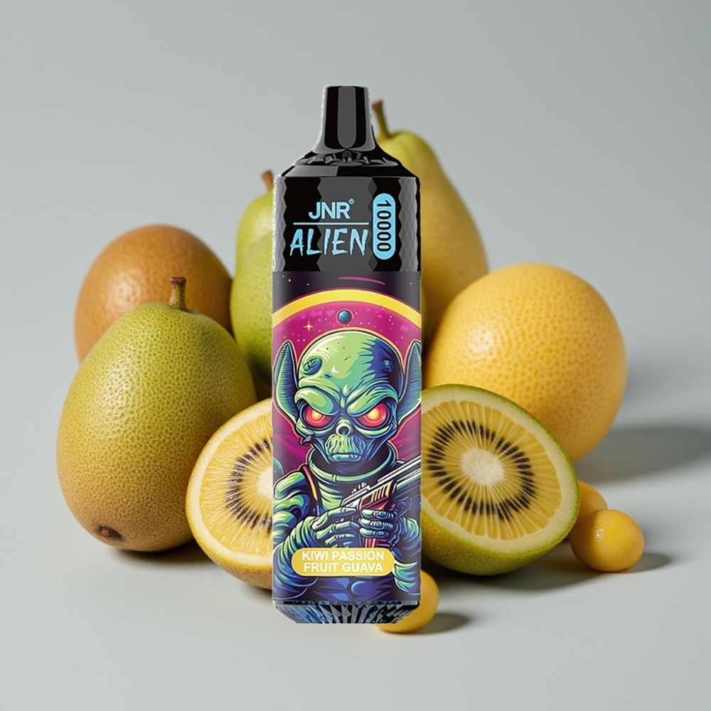 JNR Alien 10000 Puffs con Sabor Kiwi Maracuyá Guayaba, Batería 850mAh, Tipo-C