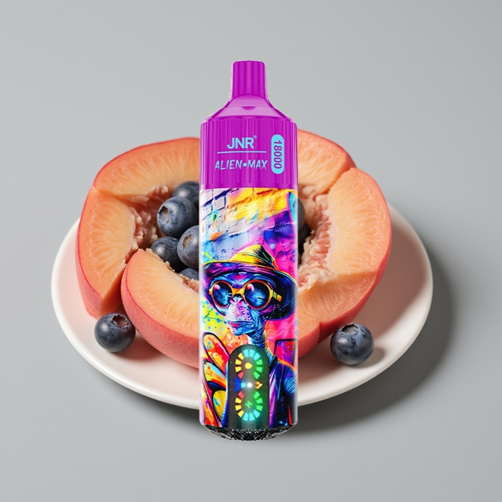 JNR Alien Max 18000 Puffs Doble Malla LED Durazno Arándano