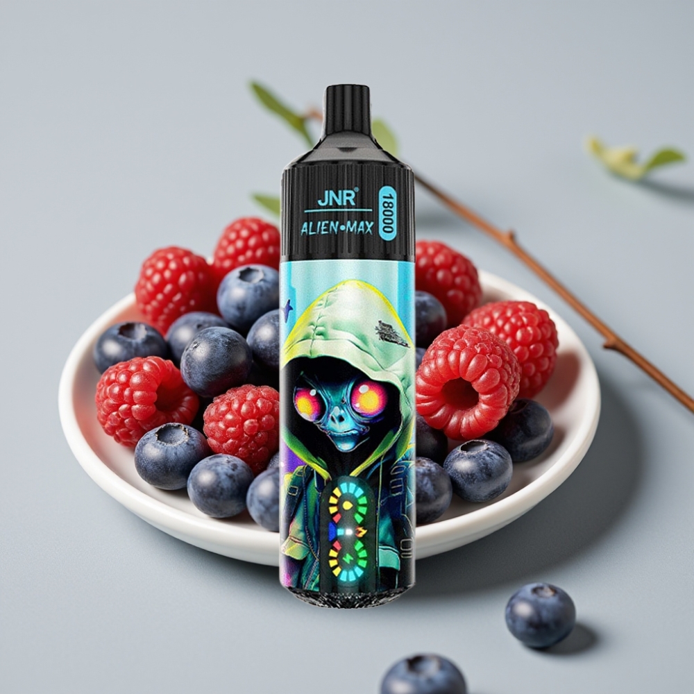 JNR Alien Max 18000 Puffs Pantalla LED Doble Malla Arándano Frambuesa