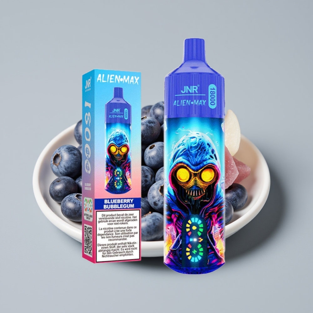 JNR Alien Max 18000 Puffs Pantalla LED Doble Malla Chicle Arándano