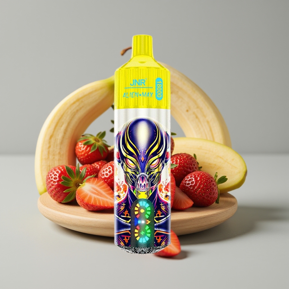 JNR Alien Max 18000 Puffs Pantalla LED Doble Malla Fresa Plátano