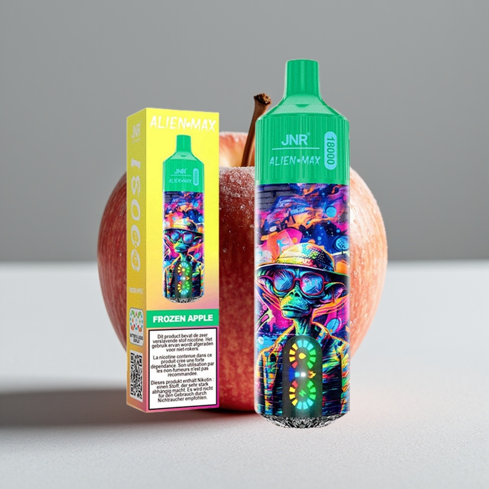 JNR Alien Max 18000 Puffs Pantalla LED Doble Malla Manzana Helada