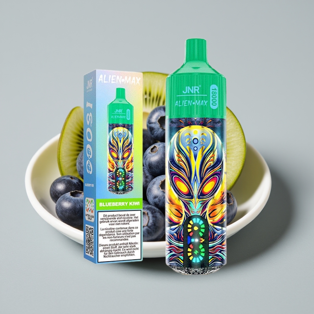 JNR Alien Max 18000 Puffs Pantalla LED Dual Mesh Sabor Arándano Kiwi