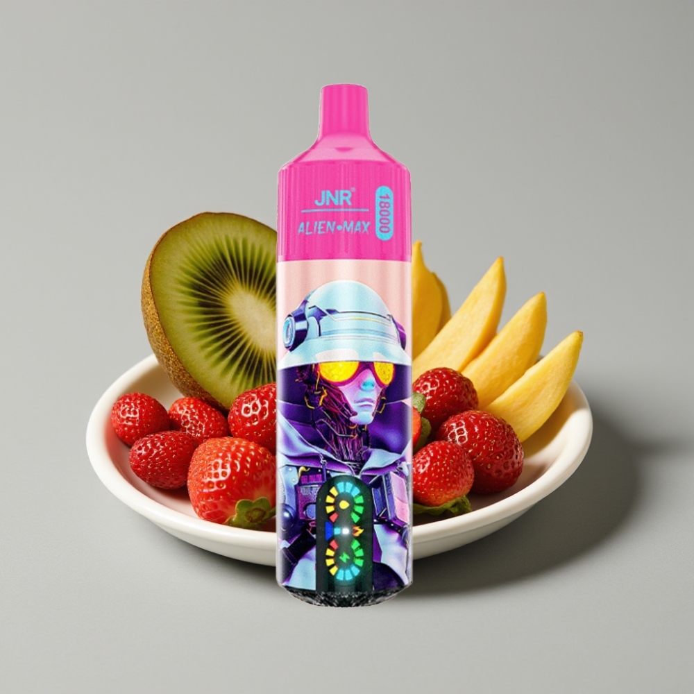 JNR Alien Max 18000 Puffs con Pantalla LED y Doble Bobina Mesh - Fresa Kiwi