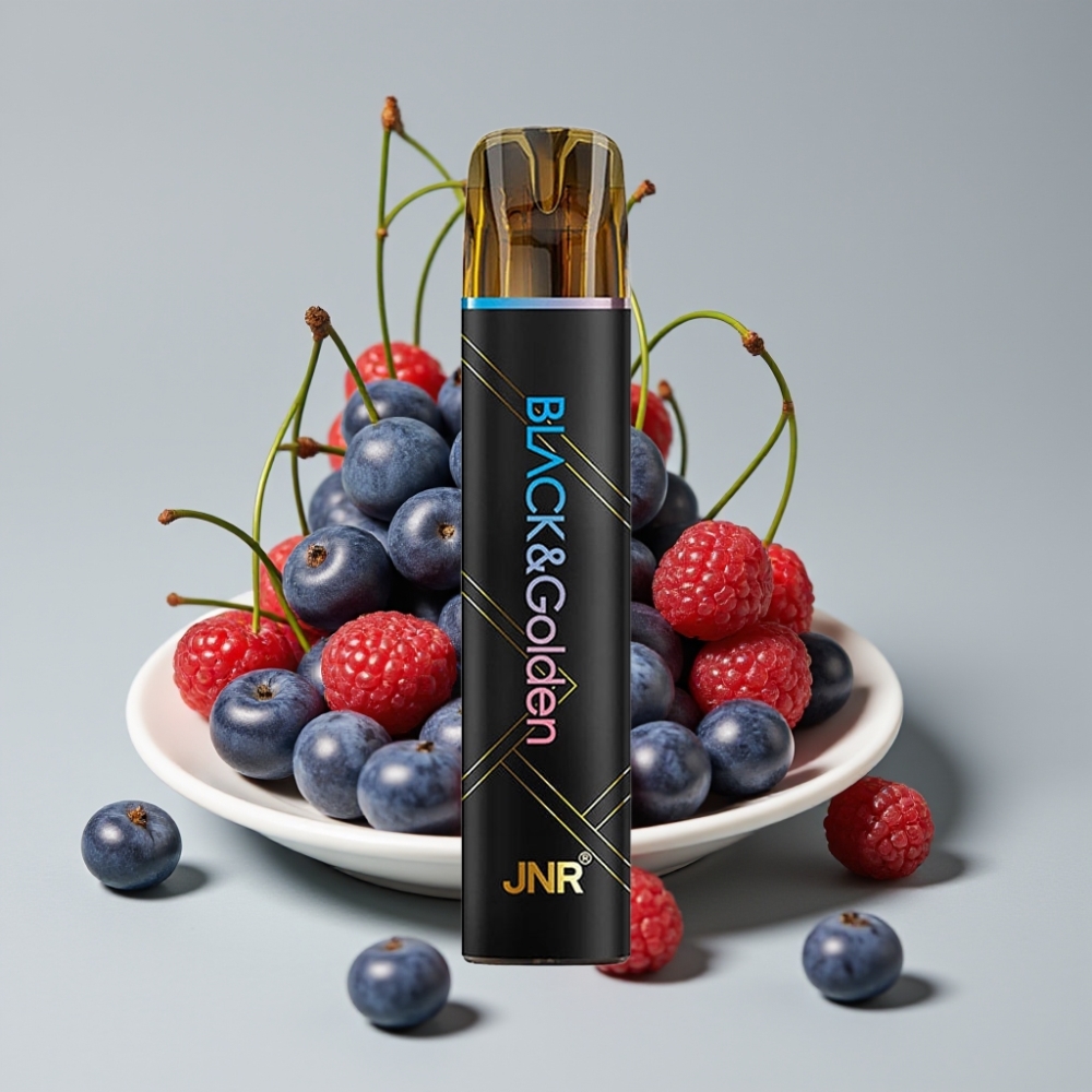 JNR Black&Golden 800 Puffs Desechable Vape Cereza Frambuesa Azul 550mAh 2ml TPD