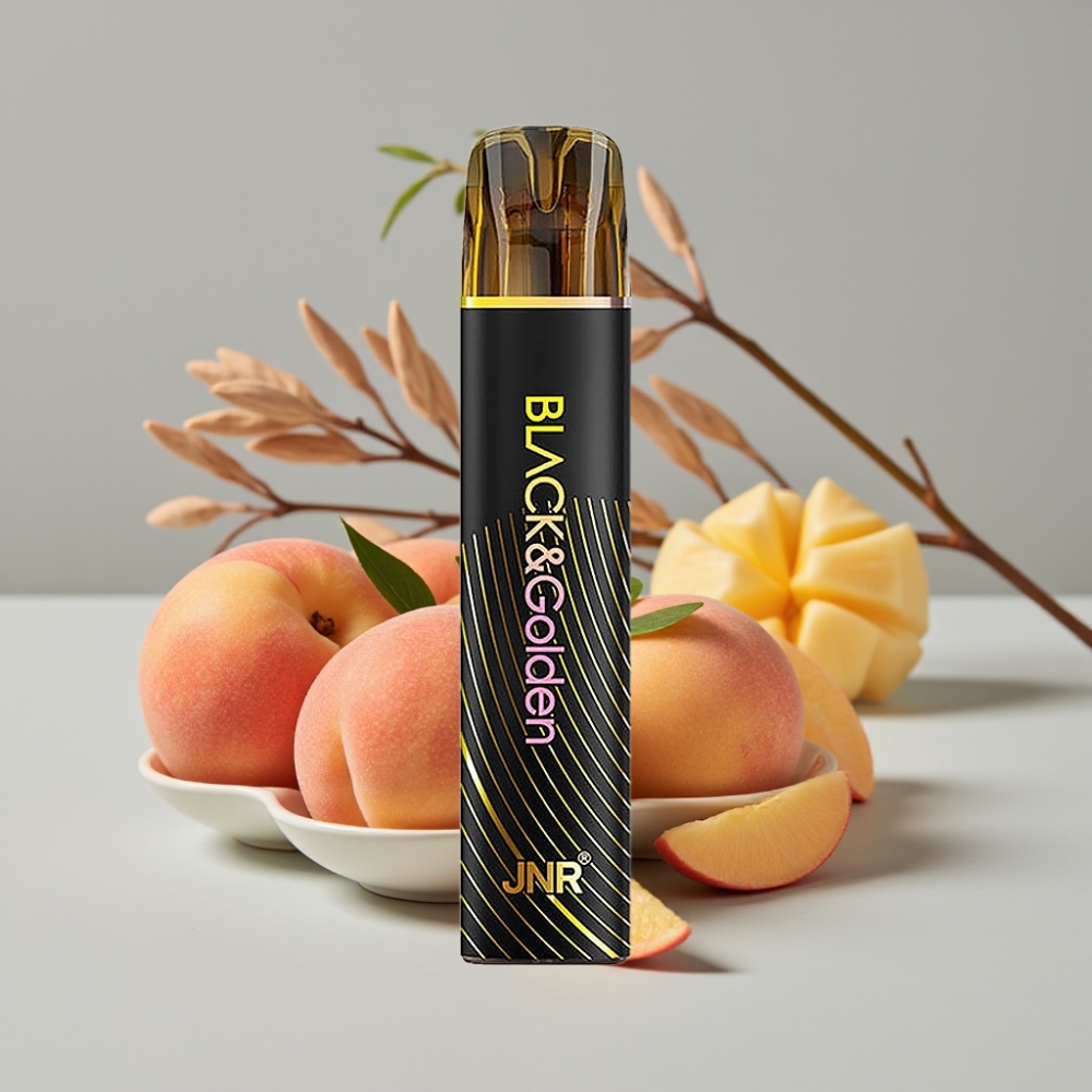 JNR Black&Golden 800 Puffs Melocotón Mango Vape Desechable TPD 2ml