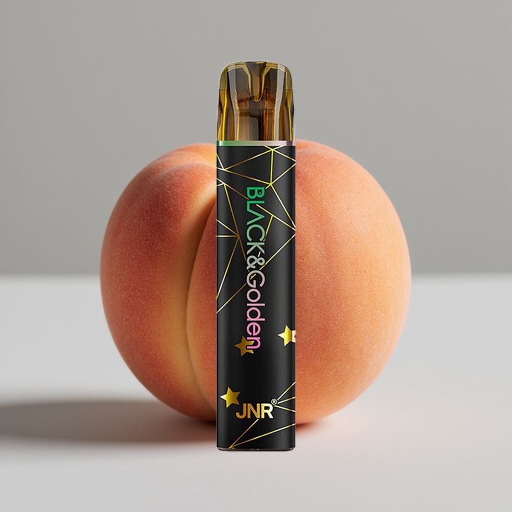 JNR Black&Golden 800 Puffs Melocotón Vape Desechable 550mAh 2ml TPD