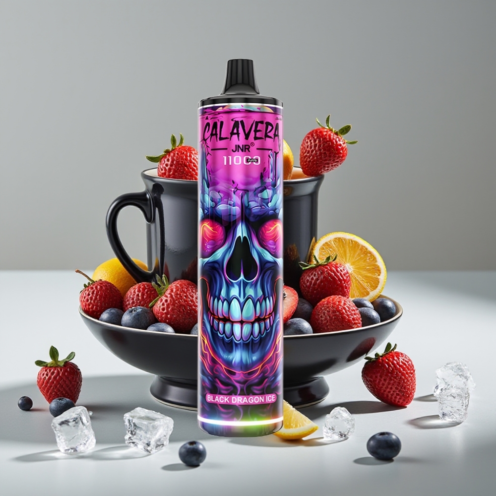 JNR Calavera 11000 Puffs Vape Desechable Dragón Negro Hielo Tipo-C 850mAh 21ml