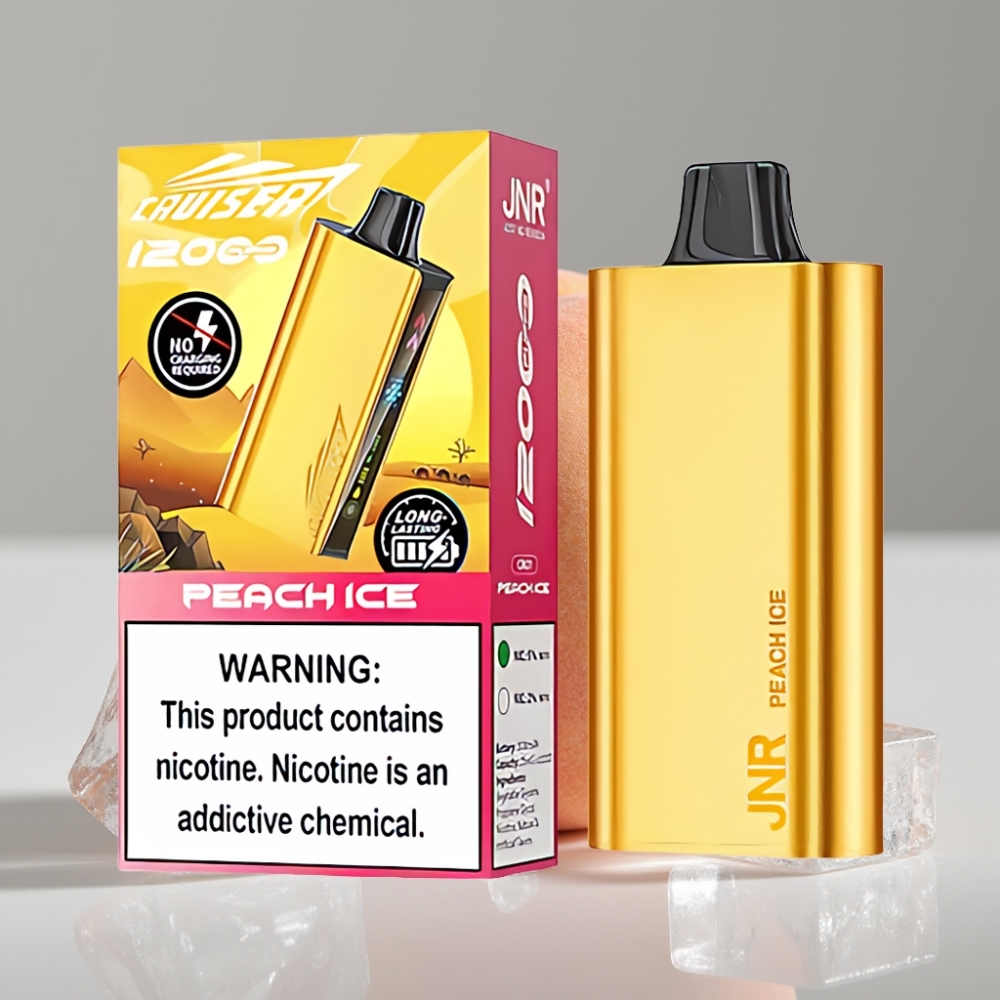 JNR Cruiser 12000 Puffs Sin Carga Vape Desechable Durazno Hielo Pantalla Animada