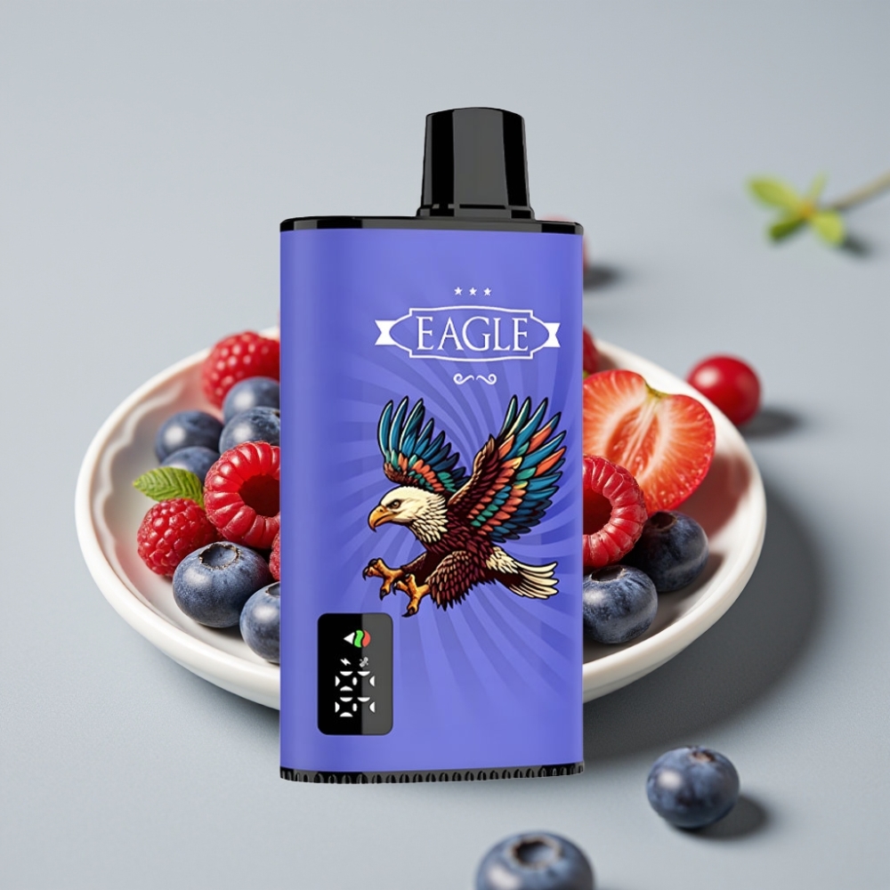 JNR EAGLE Smart 23000 Puffs Vape Desechable con Pantalla Digital, Bobina Mesh 1.0ohm y Sabores Arándano Frambuesa Cereza