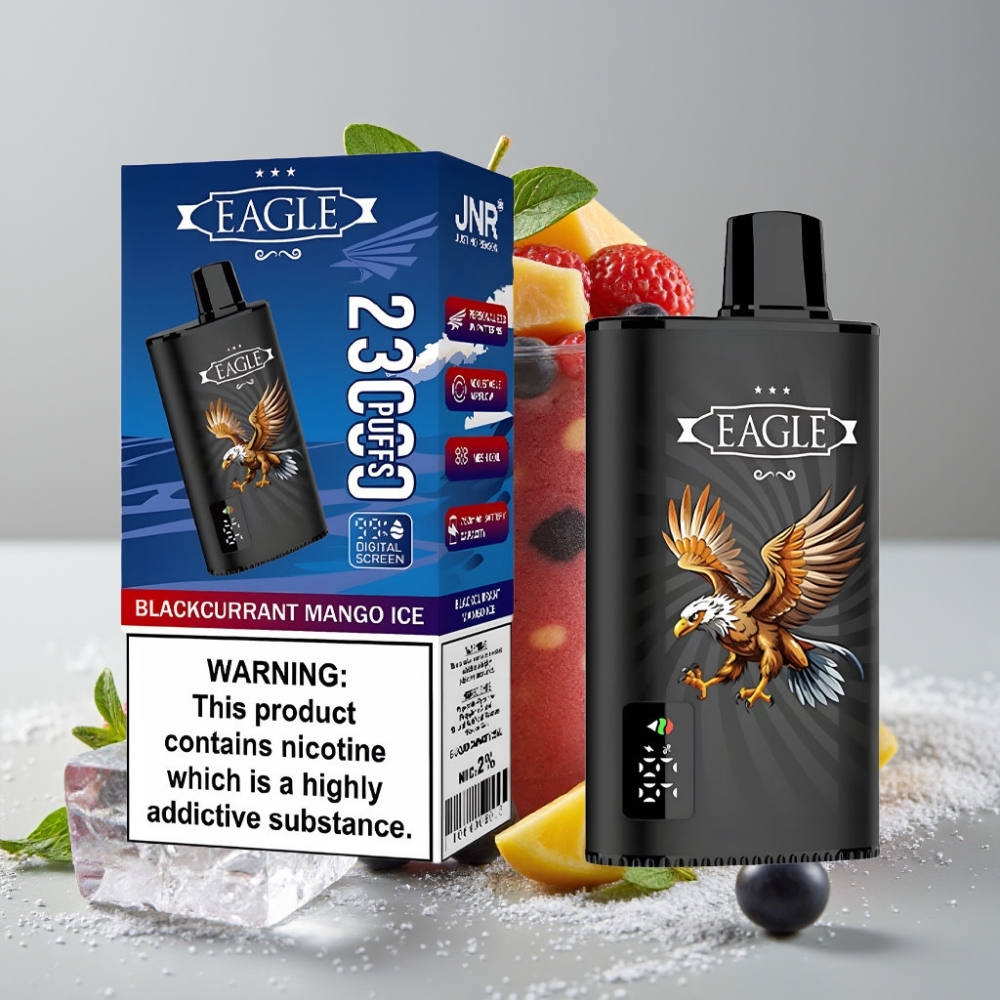 JNR EAGLE Smart 23000 Puffs Vape Desechable con Pantalla Digital y Aire Ajustable – Grosella Negra Mango Hielo