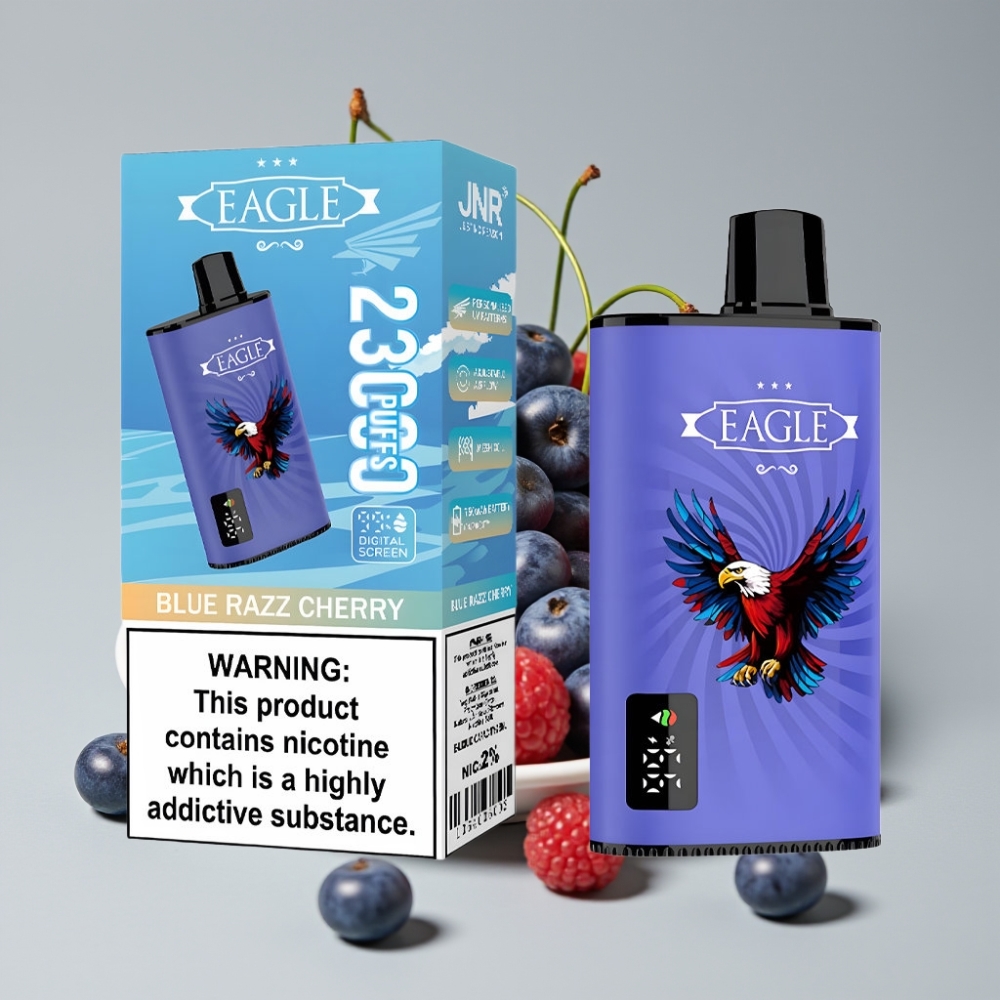 JNR EAGLE Smart 23000 Puffs Vape Desechable con Pantalla Digital y Bobina Mesh 1.0ohm - Cereza Frambuesa Azul