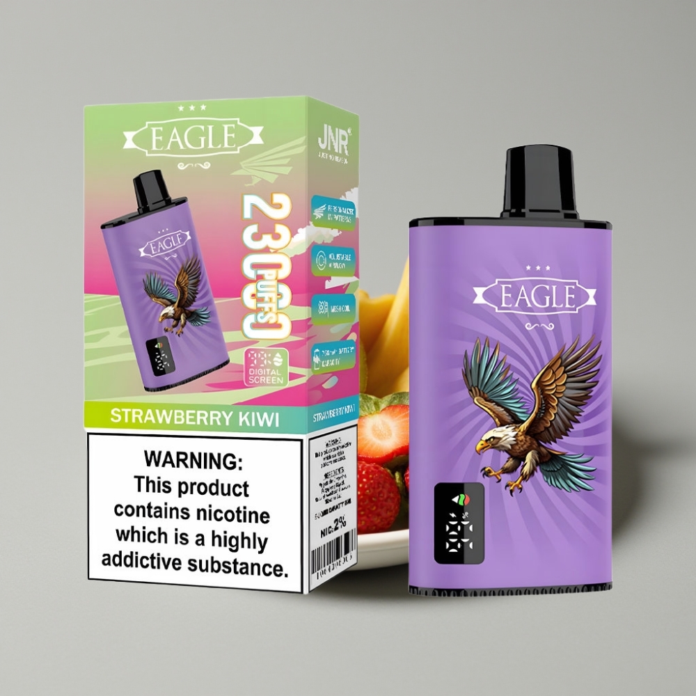 JNR EAGLE Smart 23000 Puffs Vape Desechable con Pantalla Digital y Coil Mesh 1.0ohm Fresa Kiwi