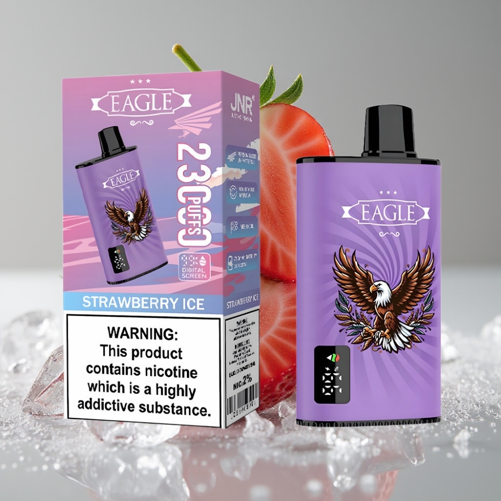 JNR EAGLE Smart 23000 Puffs Vape Desechable con Pantalla Digital y Sabor Fresa Helada