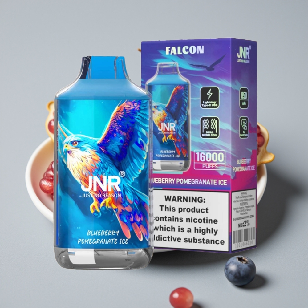 JNR Falcon 16000 Puffs 22ml Doble Malla Arándano Granada Hielo Vape Desechable