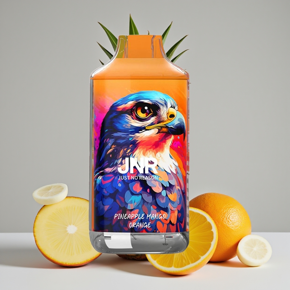 JNR Falcon 16000 Puffs 22ml Piña Mango Naranja Dual Mesh LED Tipo C