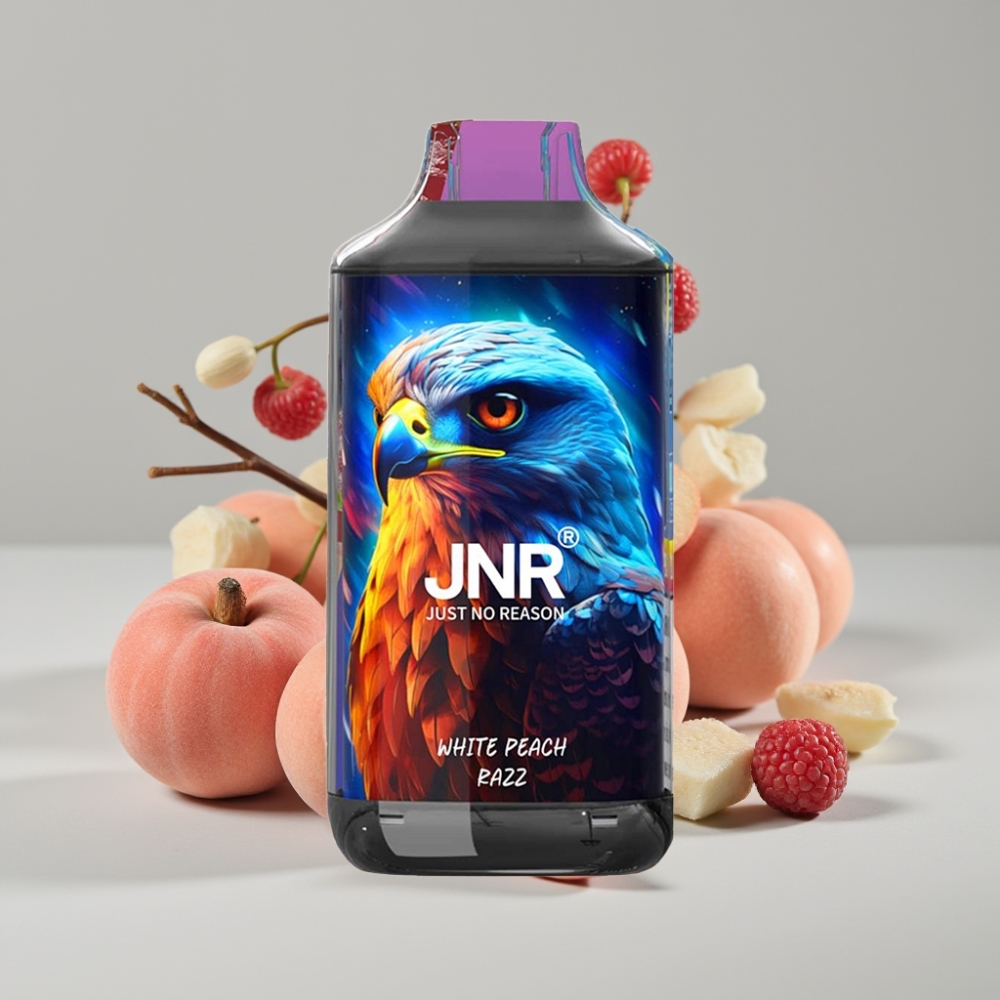 JNR Falcon 16000 Puffs Disposable Vape Melocotón Blanco Razz 22ml Dual Mesh