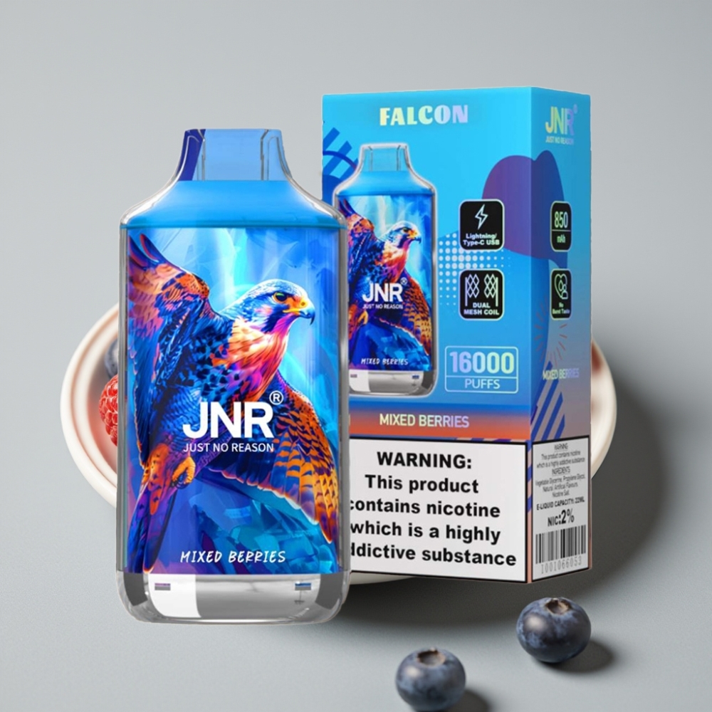 JNR Falcon 16000 Puffs Doble Malla 22ml Bayas Mixtas