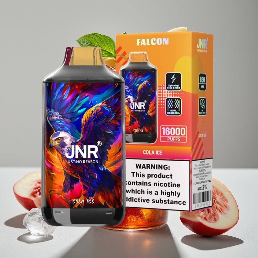 JNR Falcon 16000 Puffs Vape Desechable Cola Helada 22ml Doble Malla Tipo C