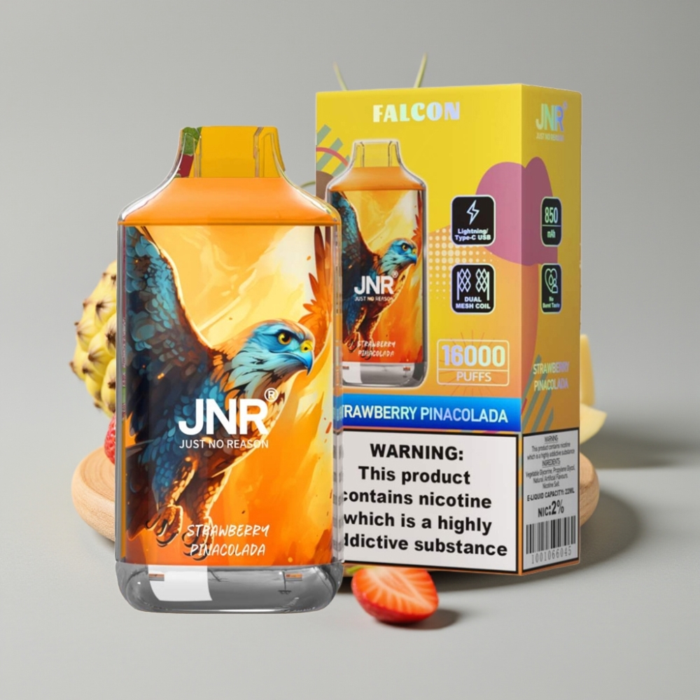 JNR Falcon 16000 Puffs Vape Desechable Fresa Piña Colada 22ml Dual Mesh