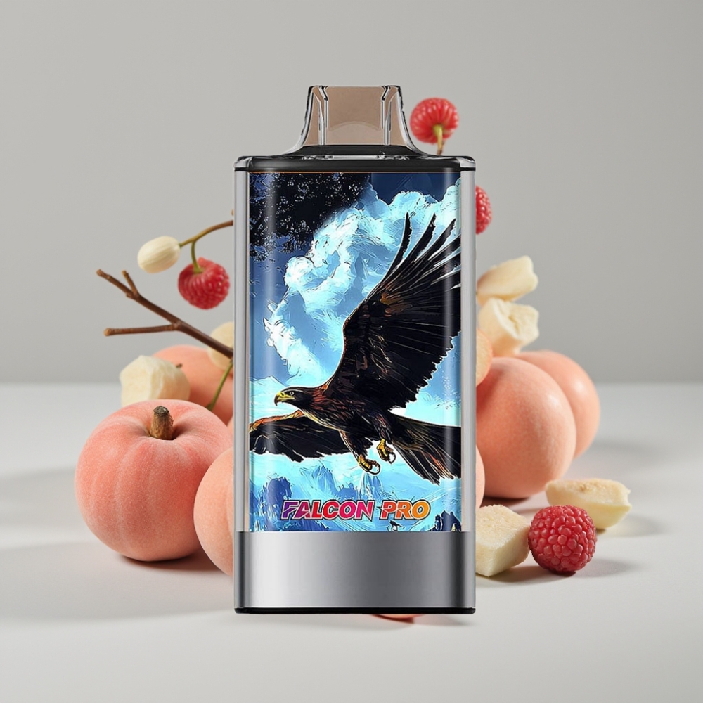 JNR Falcon Pro 28000 Disposable Vape 30ml Durazno Blanco Frambuesa USB-C Dual Mesh
