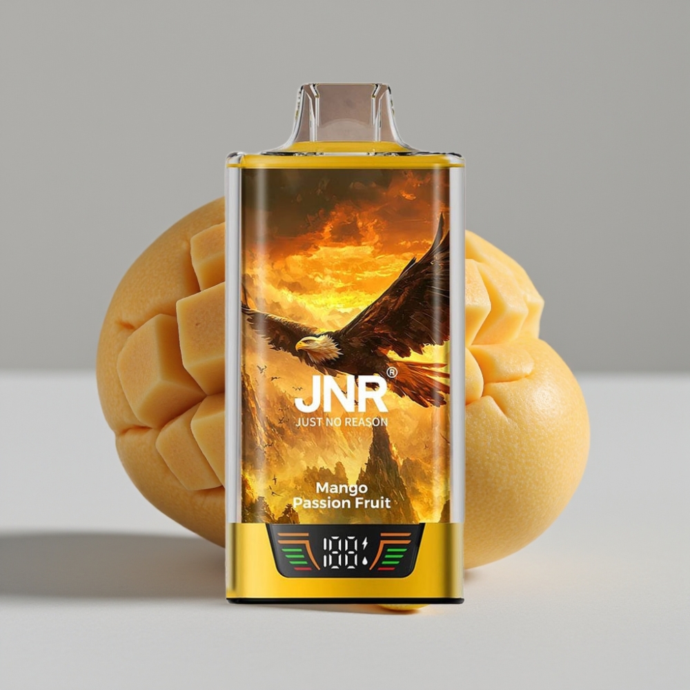 JNR Falcon Pro 28000 Vape Desechable 30ml Mango Maracuyá USB-C Doble Malla