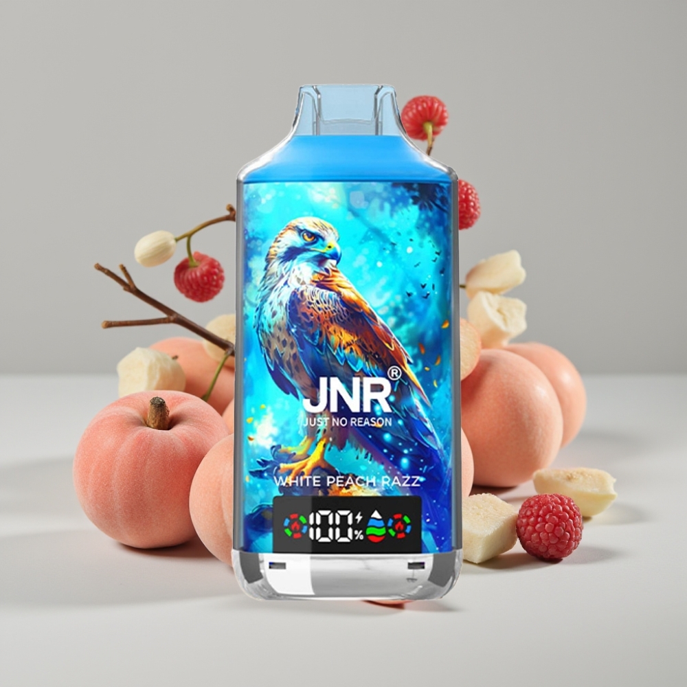 JNR Falcon X 18000 Puffs Disposable Vape Durazno Blanco Razz 24ml Dual Mesh Tipo-C