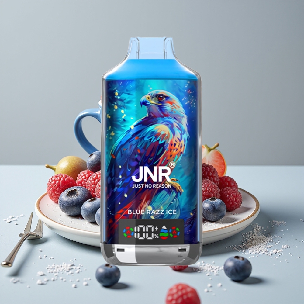 JNR Falcon X 18000 Puffs Doble Malla Azul Helado Carga Rápida Tipo-C