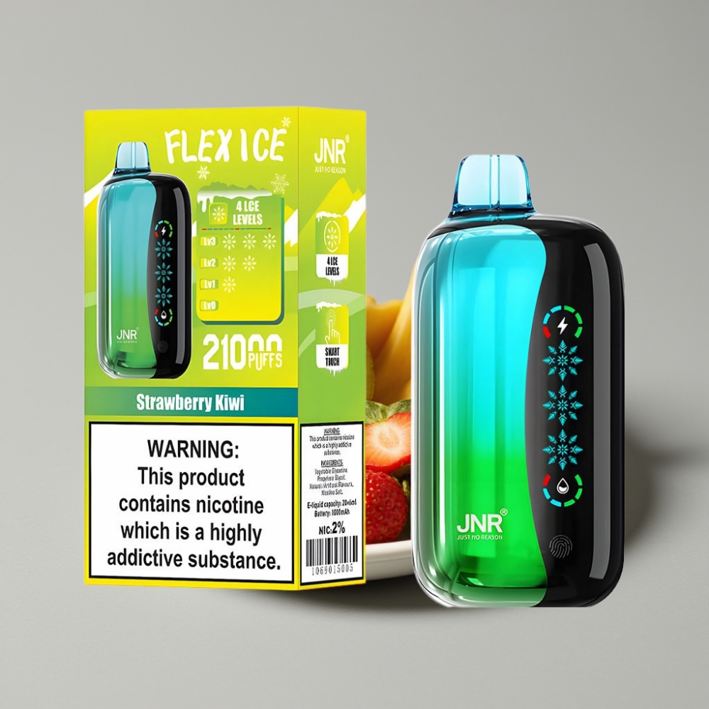 JNR Flex Ice 21000 Puffs Vape Desechable Ajustable Fresa Kiwi Pantalla Táctil