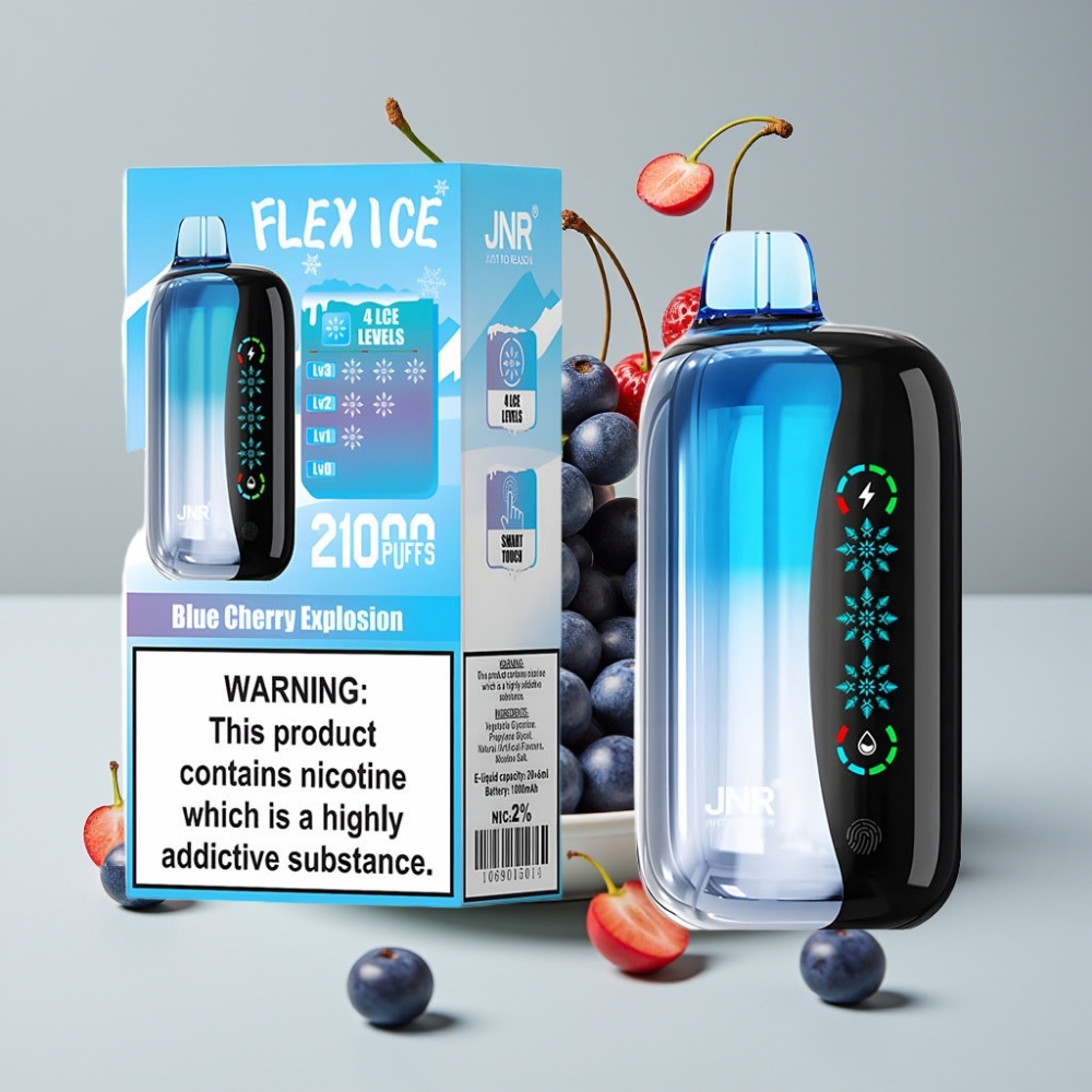 JNR Flex Ice 21000 Puffs Vape Desechable Ajustable Hielo Explosión Cereza Azul