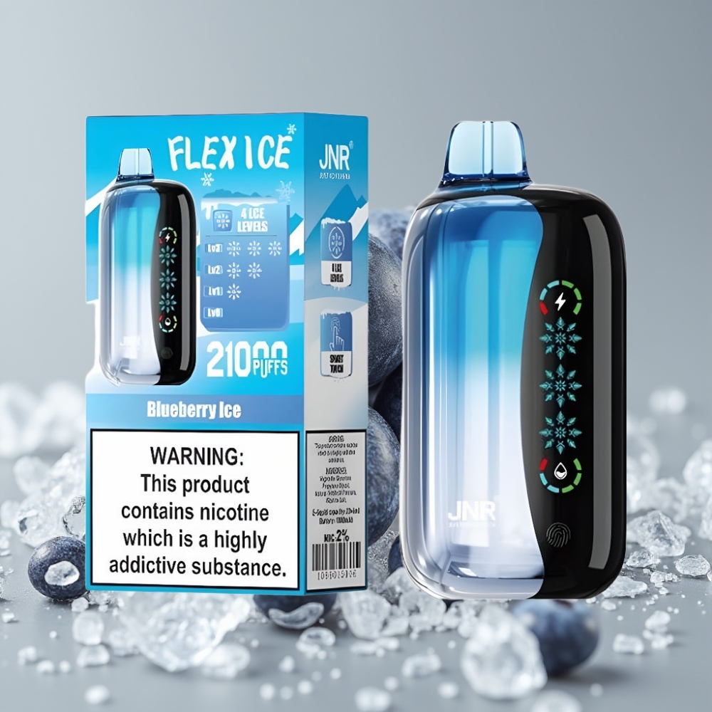 JNR Flex Ice 21000 Puffs Vape Desechable Ajustable con Sabor Arándano Helado y Pantalla Táctil