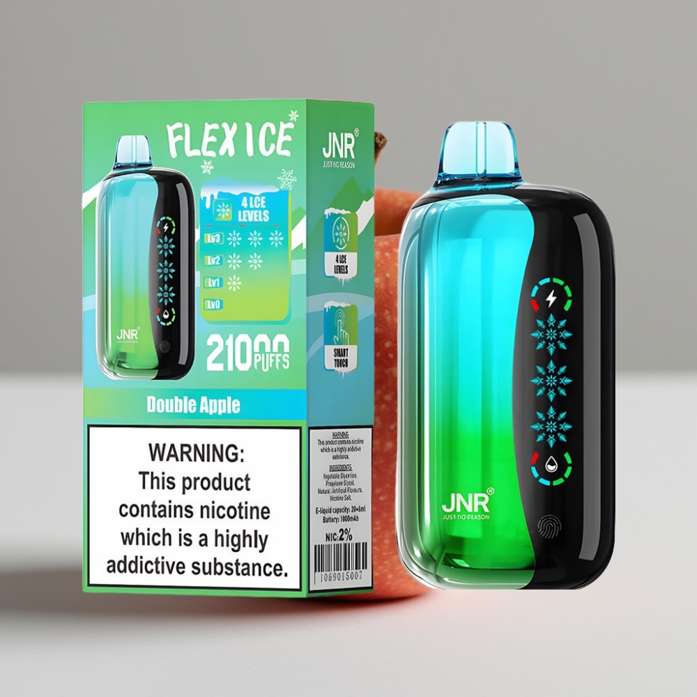 JNR Flex Ice 21000 Puffs Vape Desechable Manzana Doble con Pantalla Táctil y Aire Ajustable