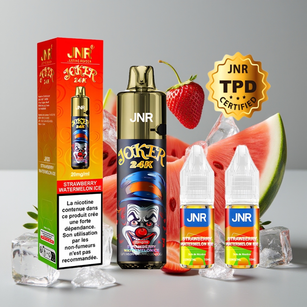 JNR Joker 24K Puffs Recargable 2+10ml Fresa Sandía Hielo