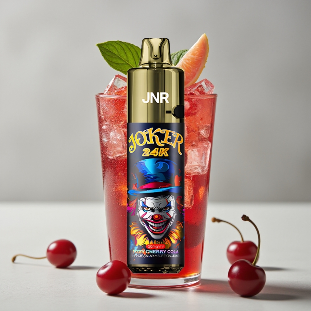 JNR Joker 24K Puffs Recargable Pod 10ml Luz LED Cereza Cola Fizzy Tipo-C