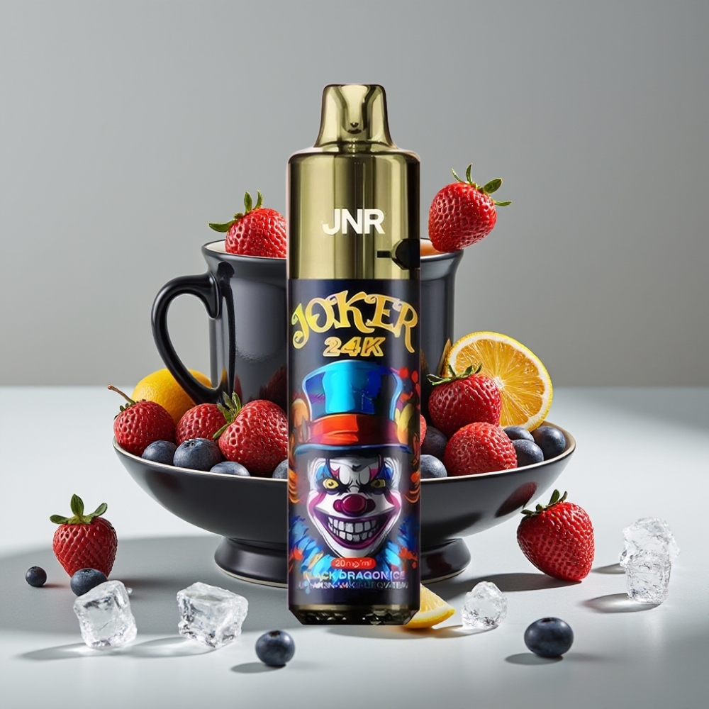 JNR Joker 24K Puffs Recargable Pod Visible 2+10ml Dragón Negro Hielo