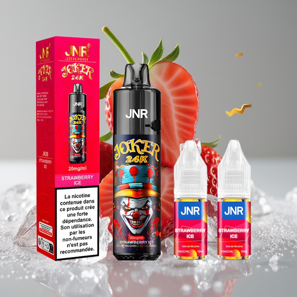 JNR Joker 24K Puffs Recargable con Luz LED y Fresa Hielo