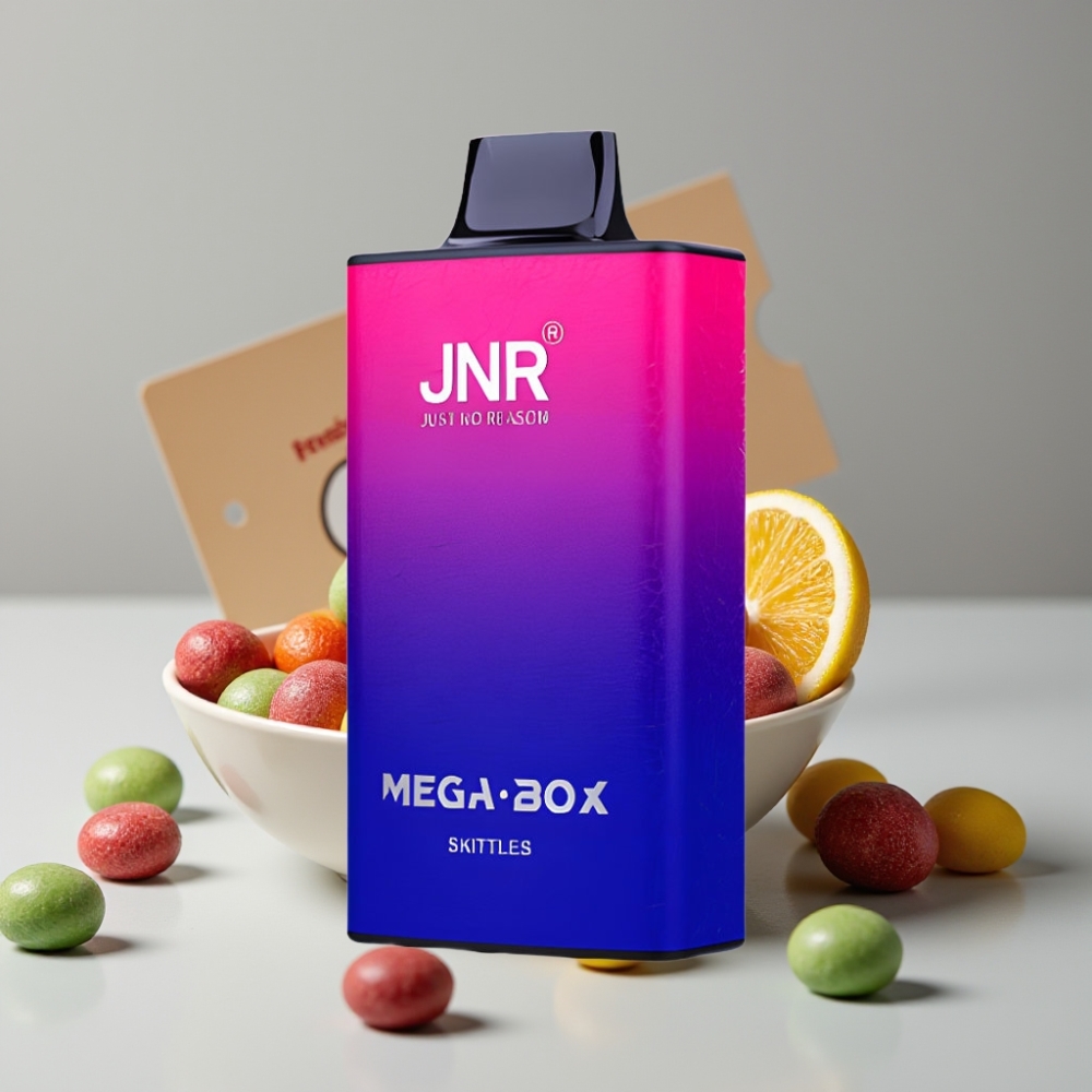 JNR Mega Box 25000 Puffs Desechable Vape Skittles Sabor, 30ml, Doble Malla