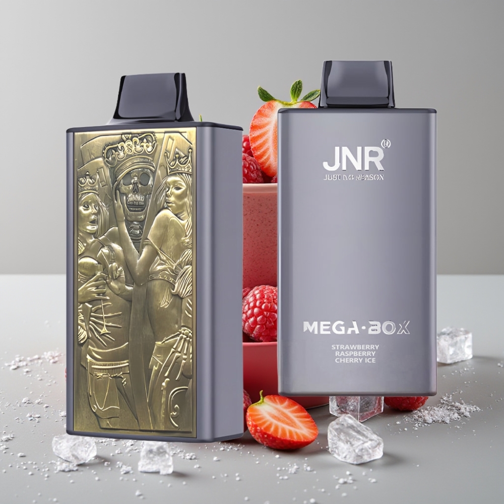 JNR Mega Box 25000 Puffs Vape Desechable Fresa Frambuesa Cereza Hielo 30ml 850mAh