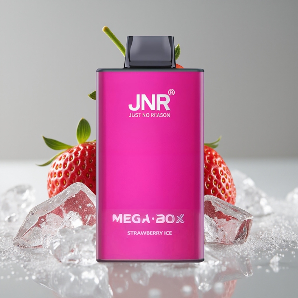 JNR Mega Box 25000 Puffs Vape Desechable Fresa Helada con Batería 850mAh y Carga Rápida Type-C