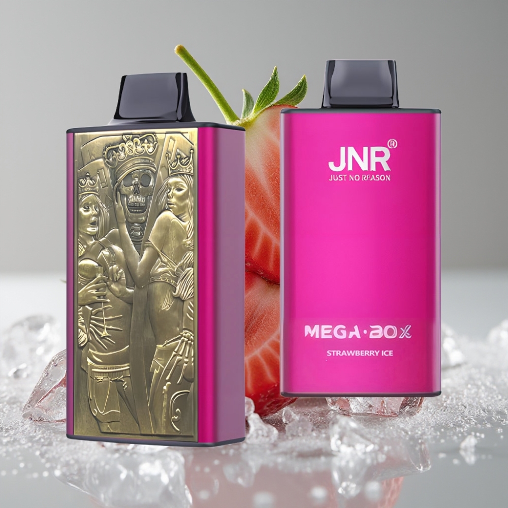 JNR Mega Box 25000 Puffs Vape Desechable Fresa Helada con Batería 850mAh y Carga Rápida Type-C