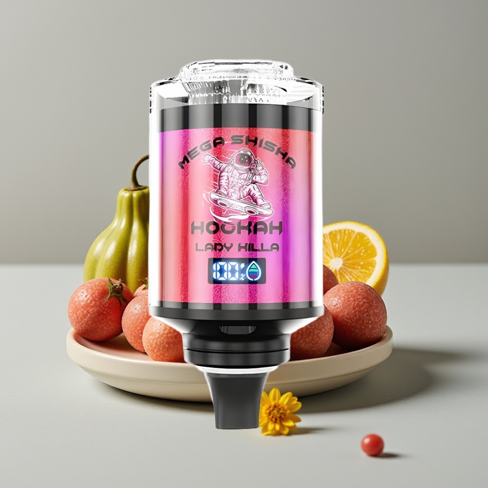 JNR Mega Shisha Hookah 100K Compatibilidad Escritorio 60mL 2200mAh Tipo C Dama Asesina