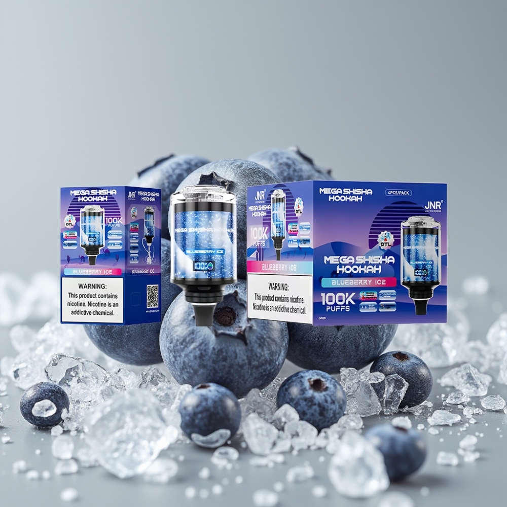 JNR Mega Shisha Hookah 100K Compatibilidad Escritorio Arándano Helado 60ml 2200mAh