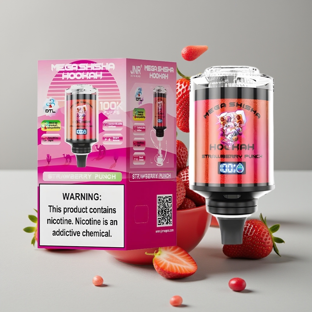 JNR Mega Shisha Hookah 100K Compatibilidad Escritorio Fresa Punch 2200mAh