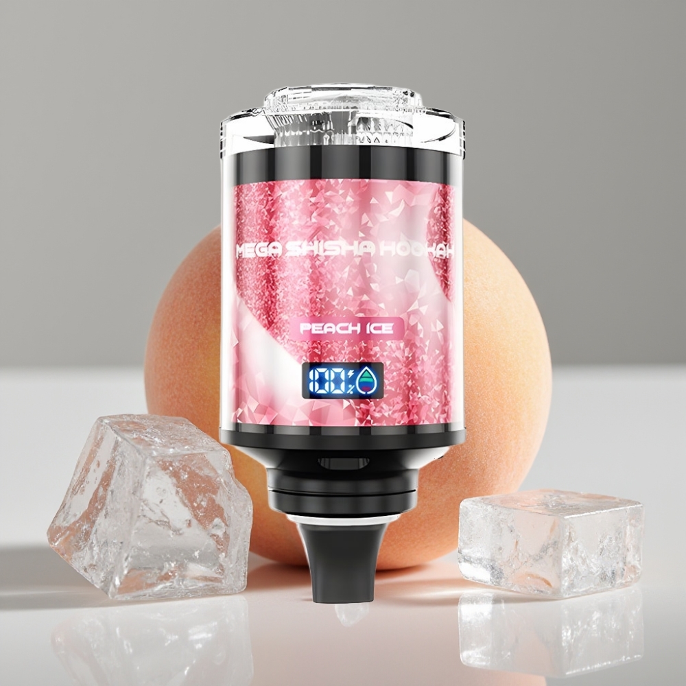 JNR Mega Shisha Hookah 100K Compatibilidad Escritorio Melocotón Hielo 60ml 2200mAh